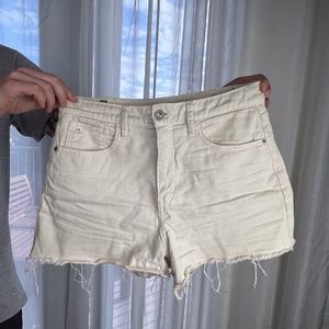 White denim shorts